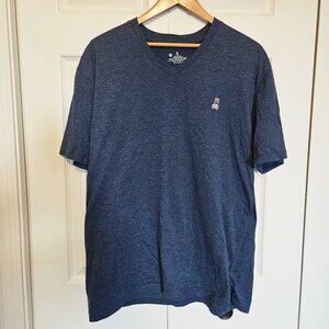 Psycho Bunny Men's Blue V Neck T Shirt Size Extra Large